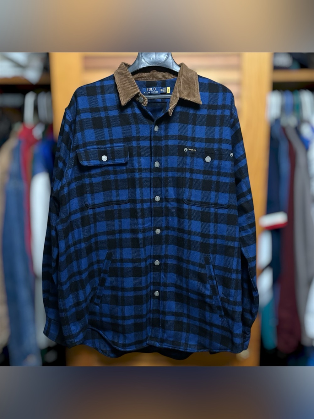 Polo Ralph Lauren Buffalo Plaid Shirt Jacket Wool Blend Sportsman Country XXL